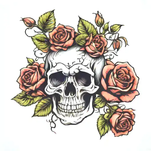 Skull And Roses For Girls