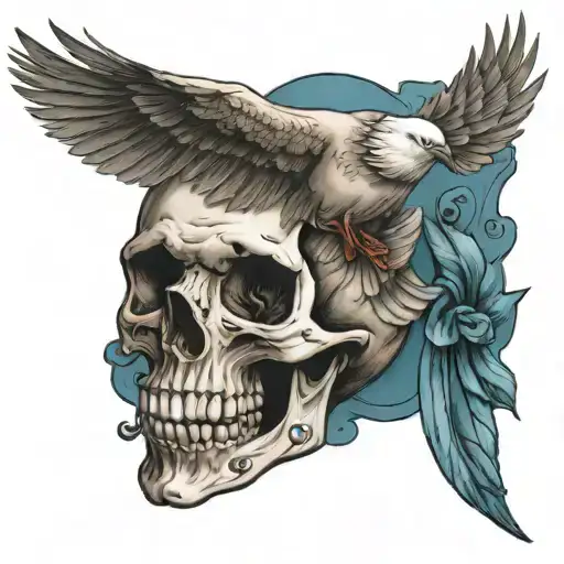 Skull With A Dove Carrying