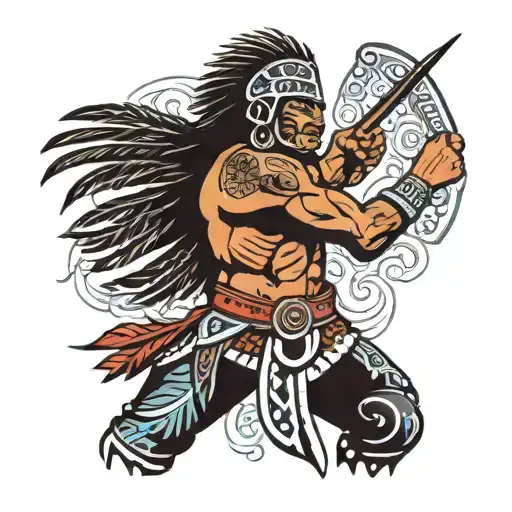 Taino Indian Warrior Battling