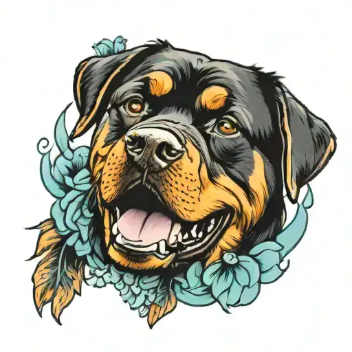 Paw Prints And Rottweiler