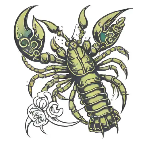 Lobster With Virgo Zodiac Sign