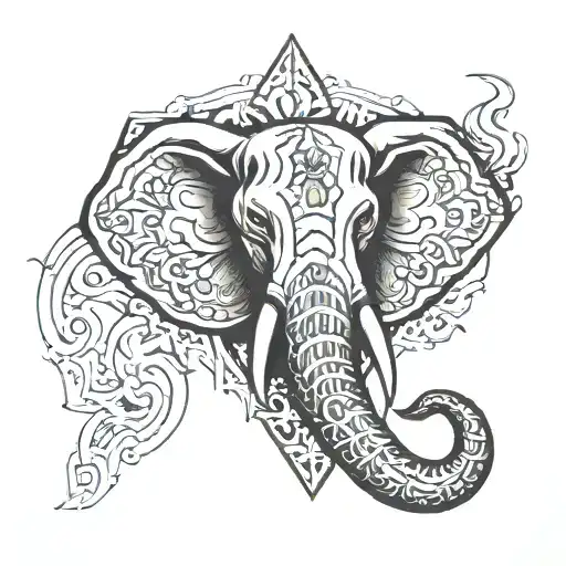 Elephant Head And Diamond Shaped Mountain