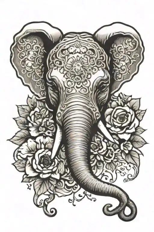 Female Head Thrid Eye Elephant