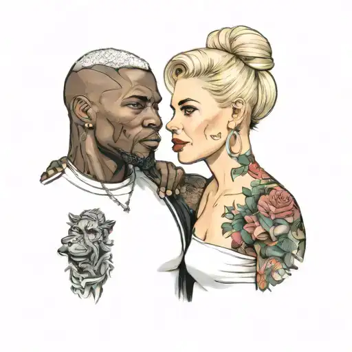 Interracial Couple Black Muscular Male And White Blond Female