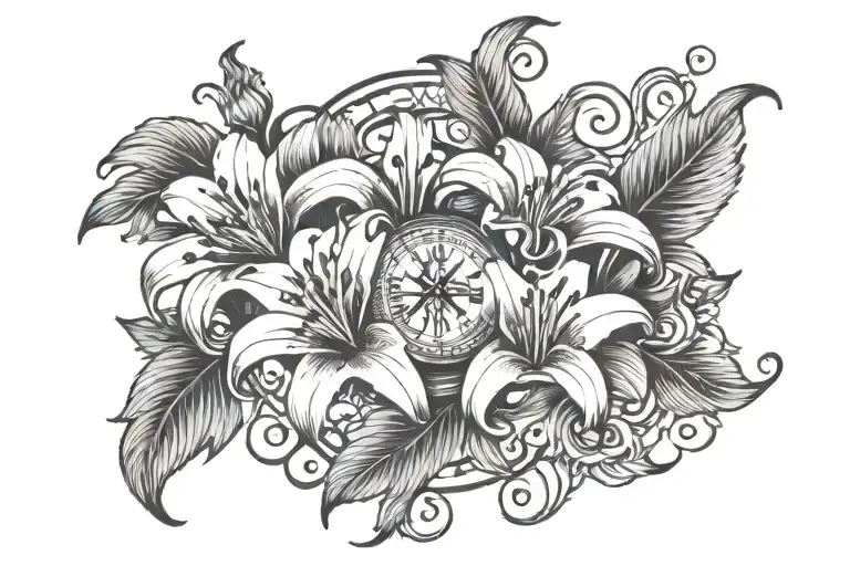 07-05-72 In Roman Numerals With Lily Flowers