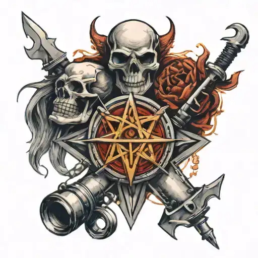 An Occult Symbol Intertwined With Dental Tools And Equipment