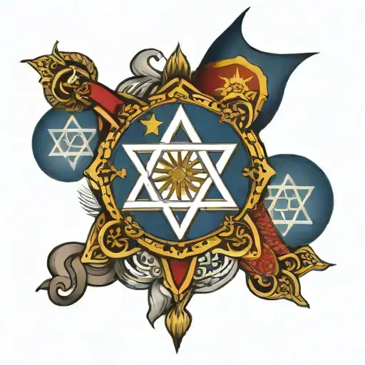 Filipino Flag With Jewish Star Of David