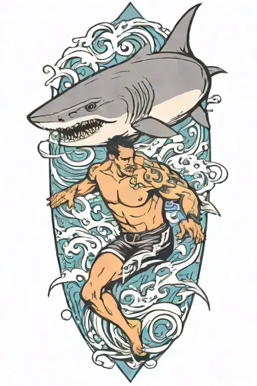 Swimmer Turning Into A Shark