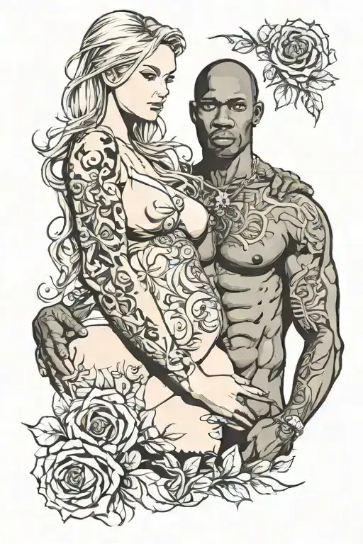 Nude Slim Young Pregnant European Blonde Teenage Girl And Muscular Black Man