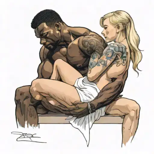 Big Black Muscular Man Nursing Nude Slim Young Fragile European Blonde Teenage Girl