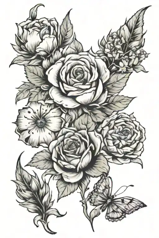 September April And December Birth Flowers Wrapped