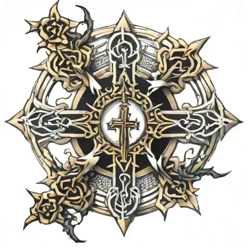 Crucifix Star Crescent Thorns