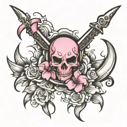 Breast Cancer Traditinal Tattoo Design
