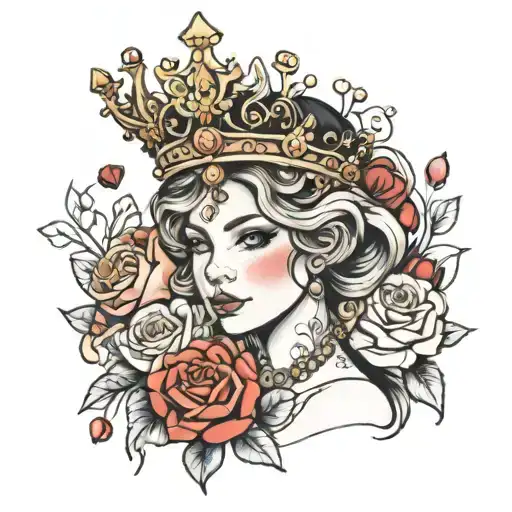 Juliette With Crown And Hearts