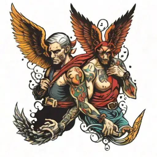 Angle Holding Me And The Evil Leaving Me Vs Me