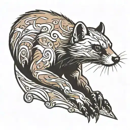 Evil Marten Sitting Side