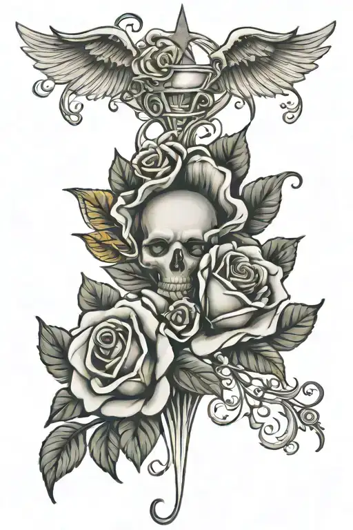 Lover Never Fails Cover Up Tattoo Design