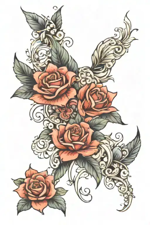 Lover Never Fails Cover Up Tattoo Design