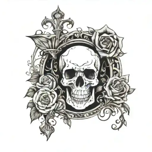 Memento Mori Gothic Style In A Circle