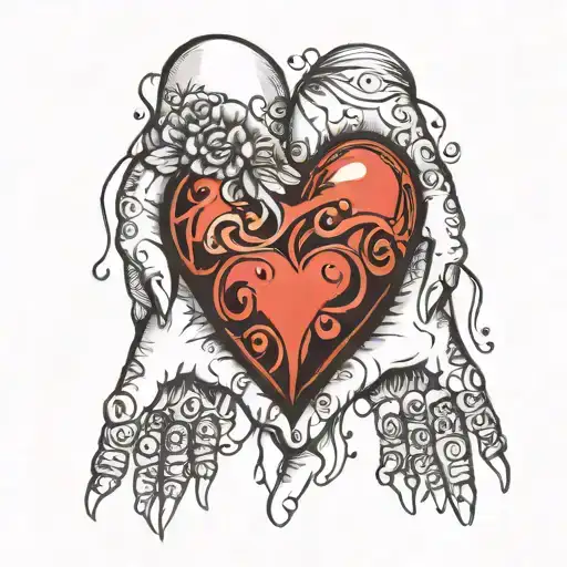 Daughter Holding My Hand And Heart