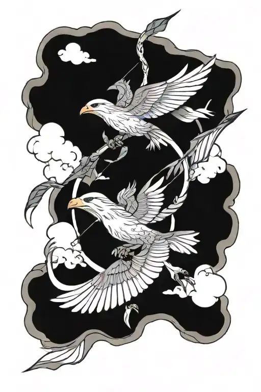 Ikran Flying And Arrow