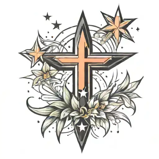 Shooting Star And Cross