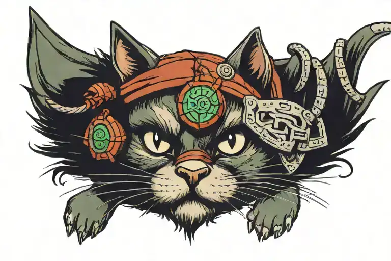 Ragdoll Cat With Ninja Turtles Mask