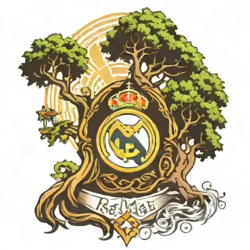 Real Madrid Logo In A Tree Of Life Tree