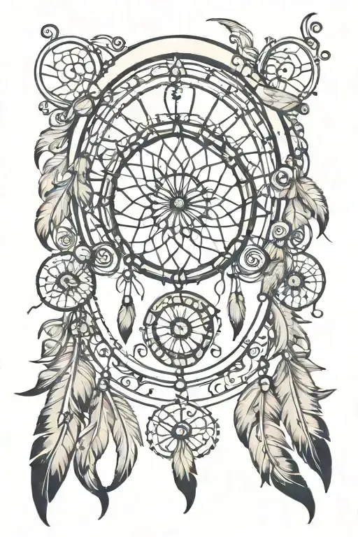 Dream Catcher With 16 Names Hanging From Half Moon
