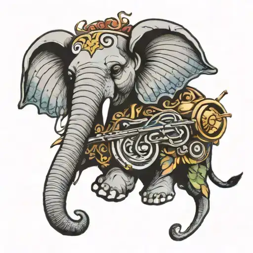 Winged Elephant Playing Music