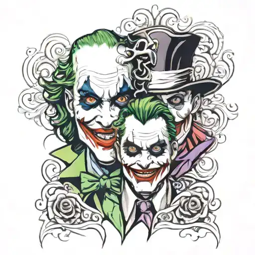 Joker Face And Chicano Face Surrounded