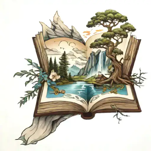 Book That Opens To Fantasy Landscape
