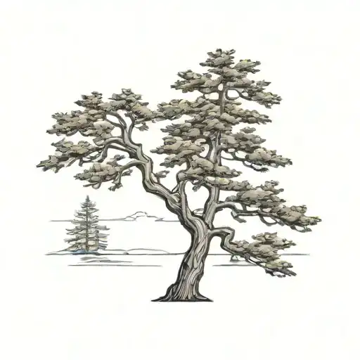 Eastern White Cedar Tree Shoreline Lake Canada Maple Tree