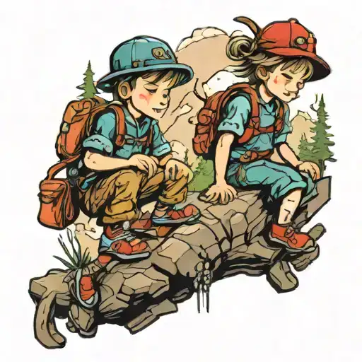 Mountain Climbing Children Hannes & Leo