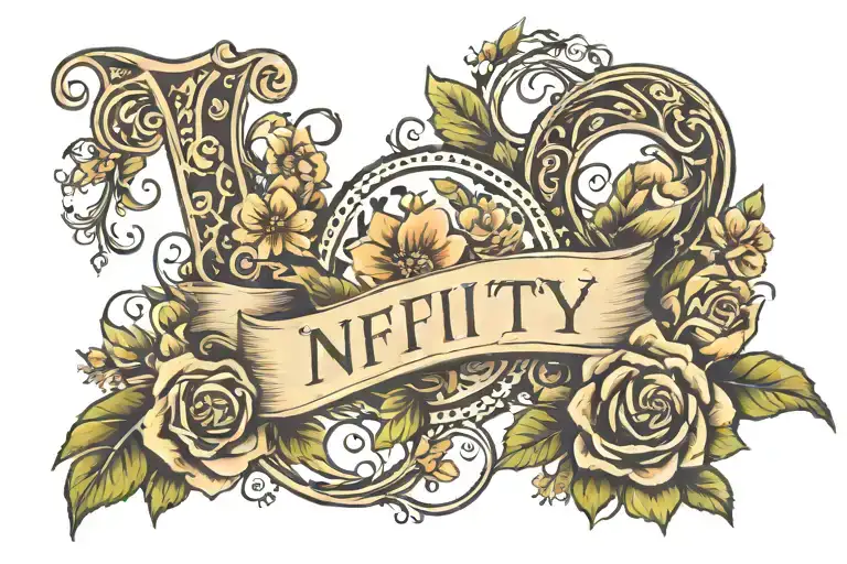 Infiity Sign With Birth Flowers And Kids Names Incorporated