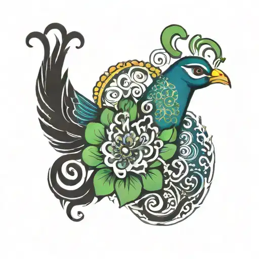 Krishna Or Peacock Feature With Om
