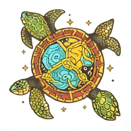 Sea Turtles In Space And Gemini Zodiac Sign