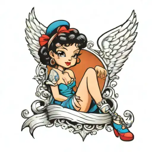 Betty Boop W Angel Wings