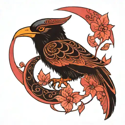 A Black Crescent Within An Orle Of Ten Red Martlets On A Erminois Field