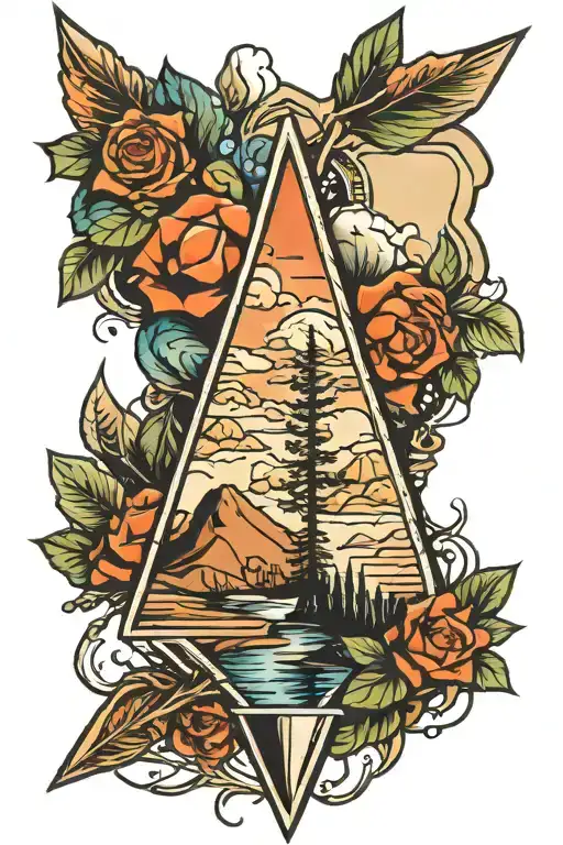 Arrow Head With Landscape Inside Of It