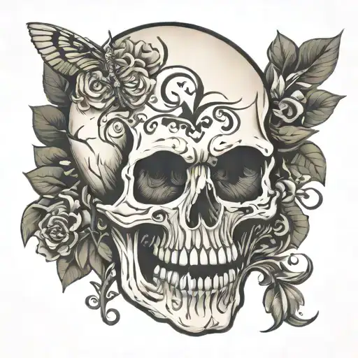 Skull Japnes With Cumposs