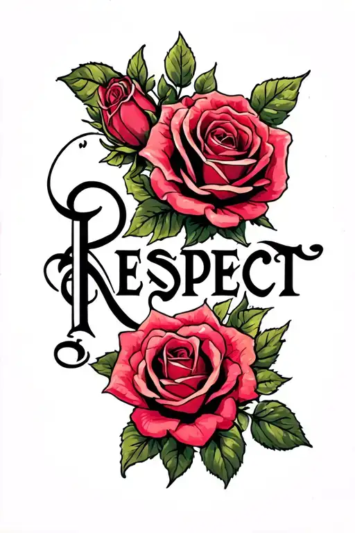 Roses And The Word Respect In Big Letters