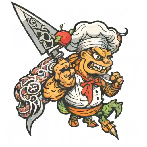 Food Knife And Monster Chef