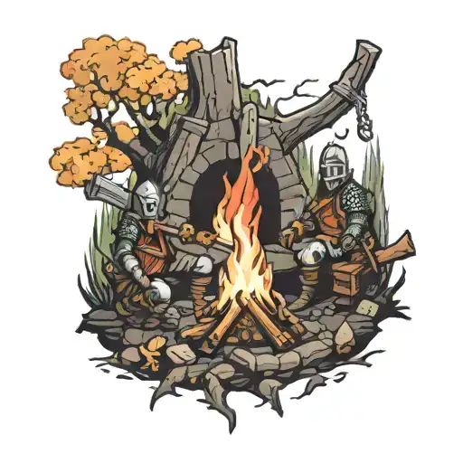 Campfire Scene From Dark Souls