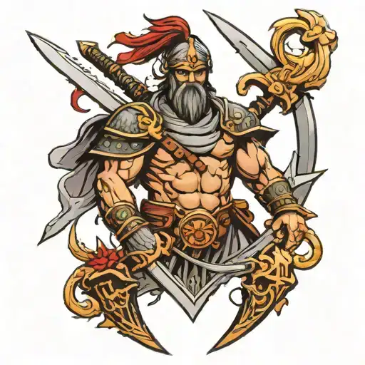 Warrior With 2 Swords