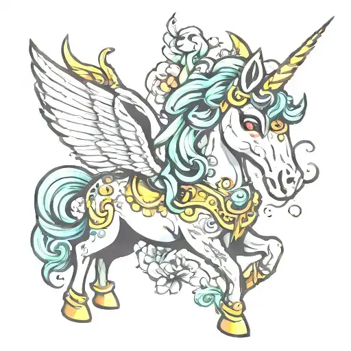 Cadpat Unicorn Cartoon