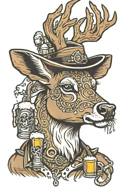 Buck With A Beer And White Powder On The Nose Ring