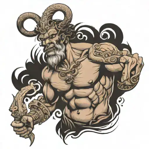 Greek God Of Hell With Something In The Background To Compliement It