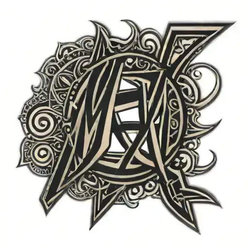Tribal Lettering Word Miracle Raz