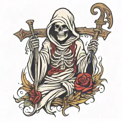 Grim Reaper With Blood And Number 4